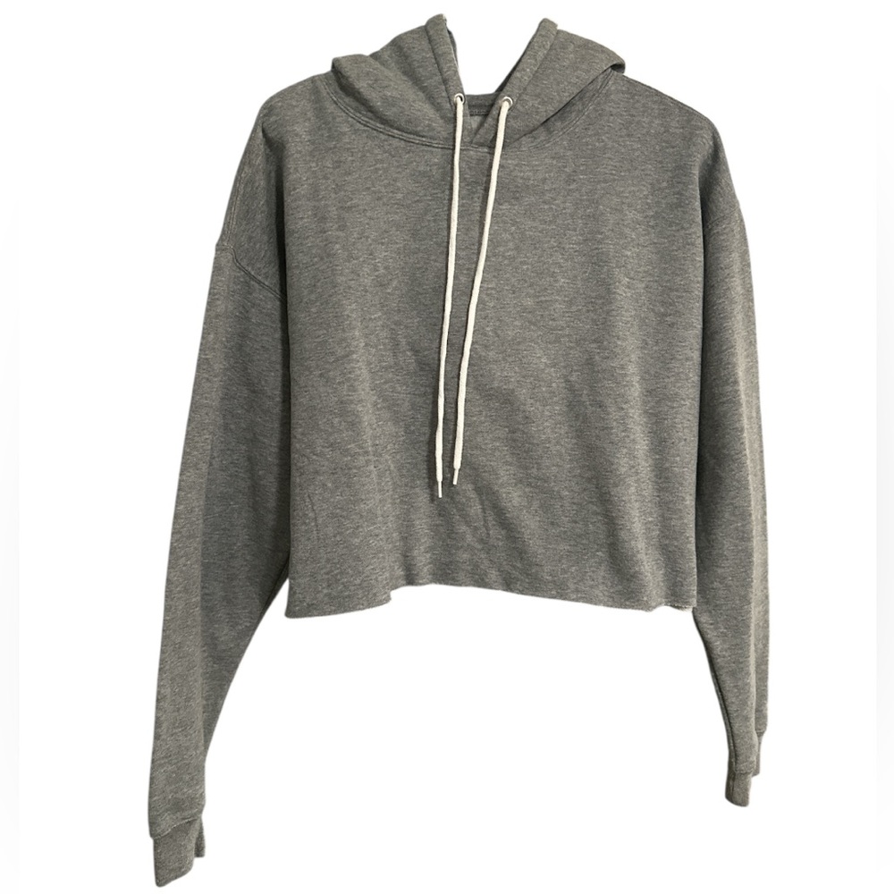 Wild Fable Heather Gray Cropped Hoodie